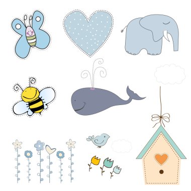 yeni bebek çocuk öğeleri kümesi