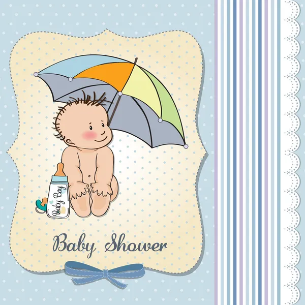 Bambino ragazzo doccia card — Vettoriale Stock