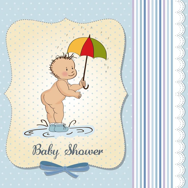 Bambino ragazzo doccia card — Vettoriale Stock