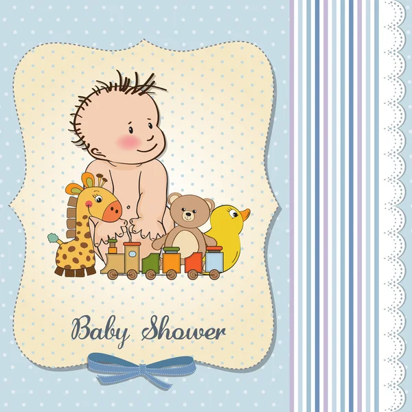 Baby boy shower card — Stock Vector