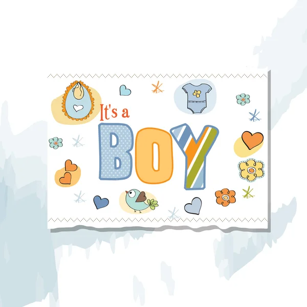 Baby boy shower card — Stock Vector