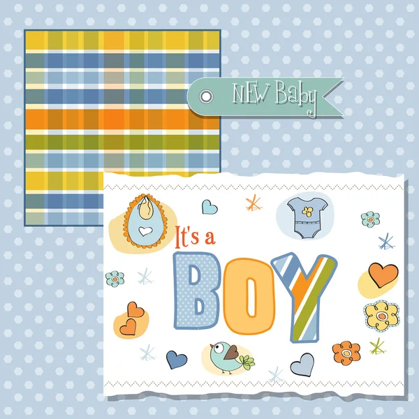 Bambino ragazzo doccia card — Vettoriale Stock