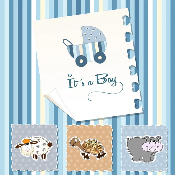 Baby-Duschkarte für Jungen — Stockvektor