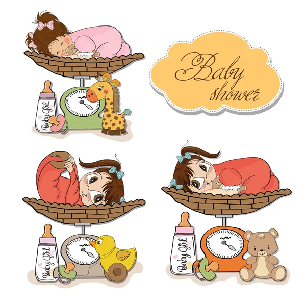 Carte de douche bébé — Image vectorielle