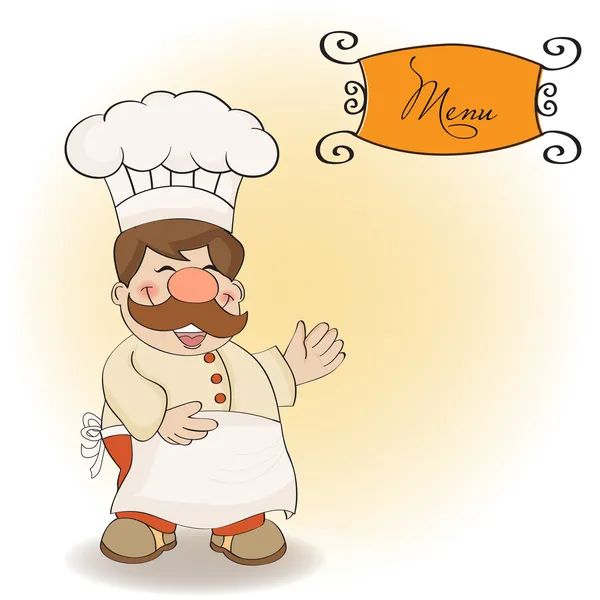 Chef et menu — Image vectorielle