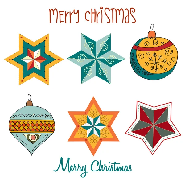 Éléments décoratifs vintage de Noël — Image vectorielle