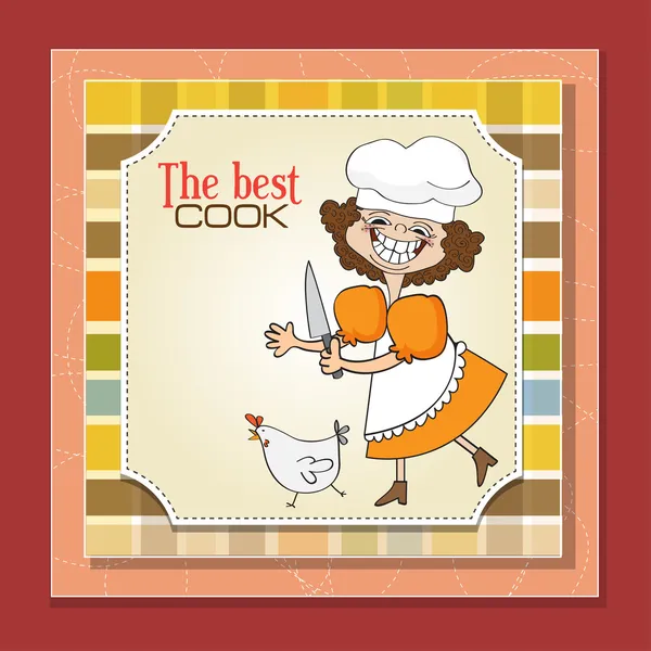 Cook fait tourner un poulet — Image vectorielle