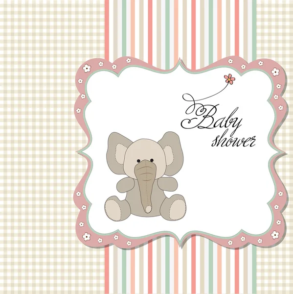 Baby Dusch-kort med elefant — Stock vektor
