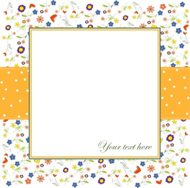 Invitation with flowers clipart