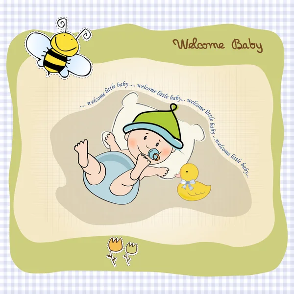 Hoş geldin bebek kartı — Stok Vektör