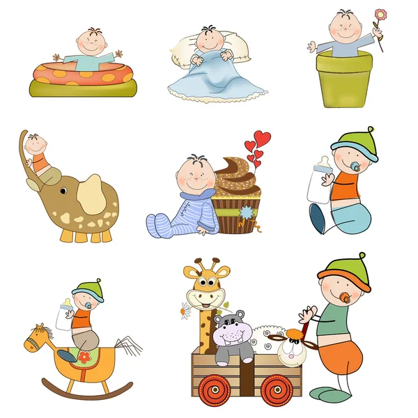 New baby items set — Stock Vector