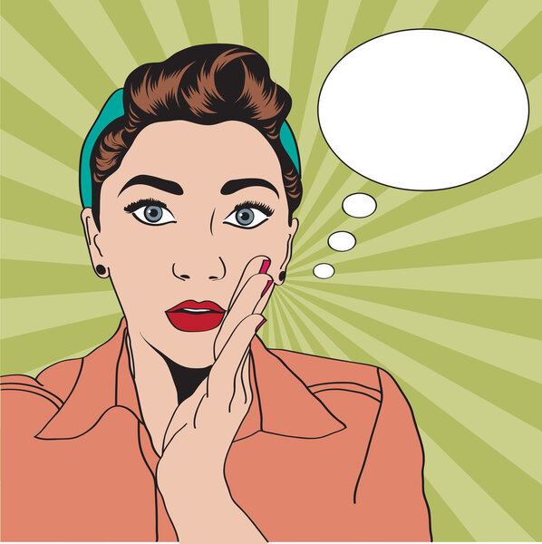 винтажная девушка поп-арта
