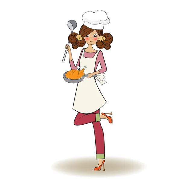Woman cooking — Stock Vector