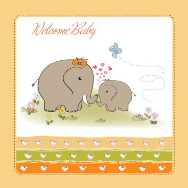 Onun anne ve bebek fil