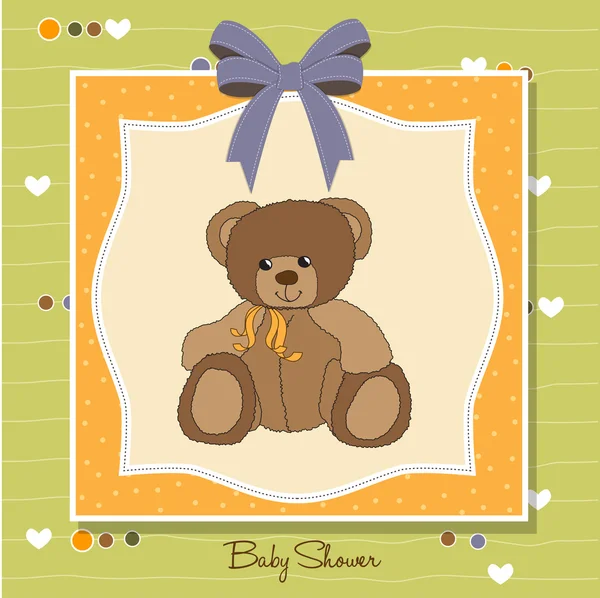 Kaart met teddy bear — Stockvector