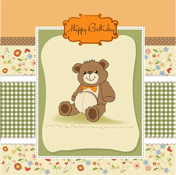 Card with teddy bear — Stock Vector