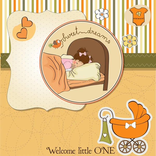 New baby girl arrived — Stock Vector