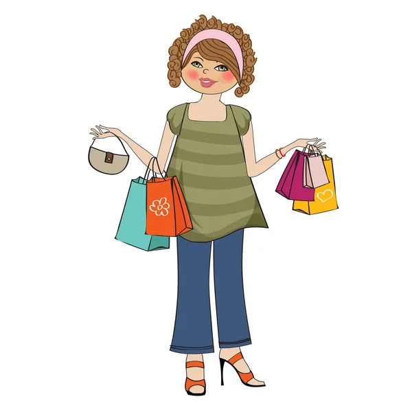 Les filles au shopping — Image vectorielle