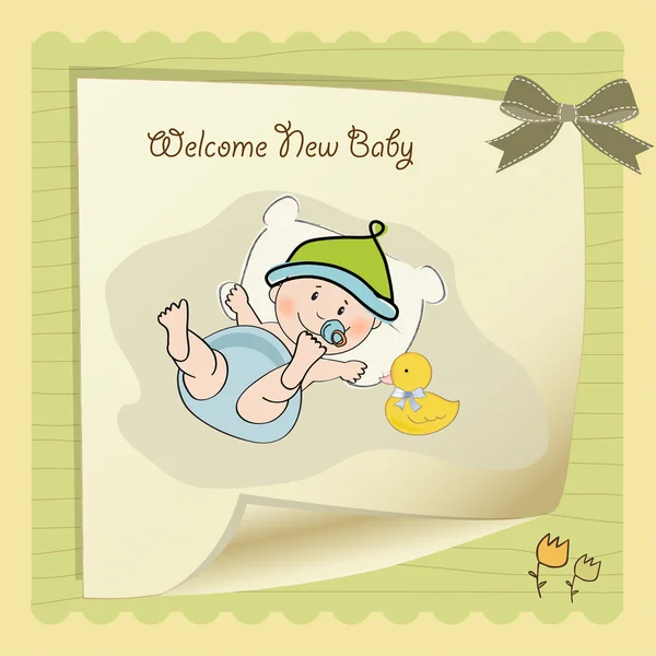 Carte de bienvenue bébé — Image vectorielle