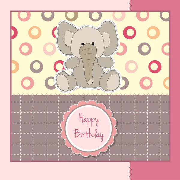 Card with elephant — Stock Vector