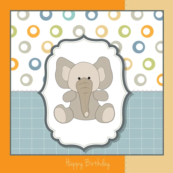 Tarjeta con elefante — Vector de stock