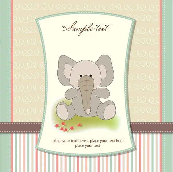 Cartão com elefante — Vetor de Stock