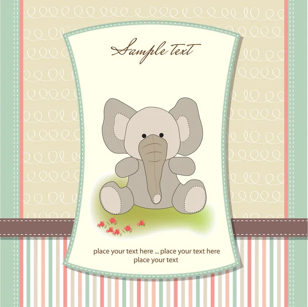 Carta con elefante — Vettoriale Stock