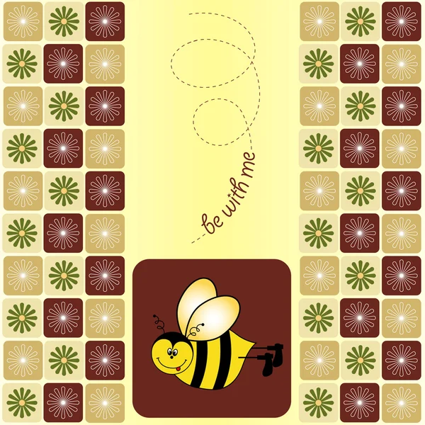 Bienen-Grußkarte — Stockvektor