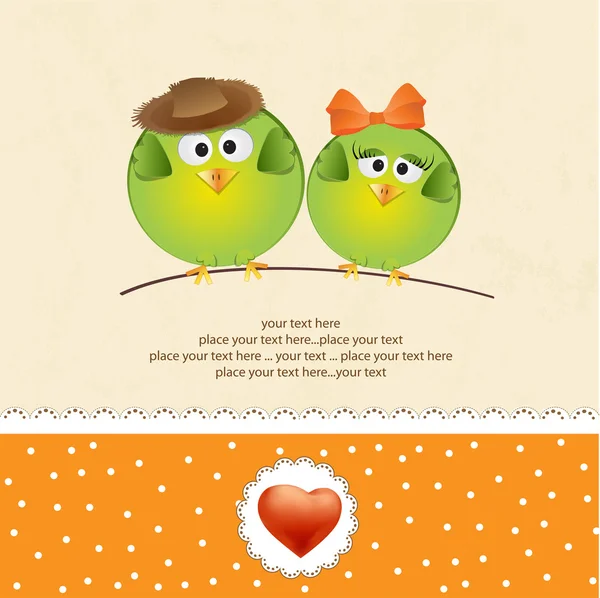 Birds couple in love — Stock Vector