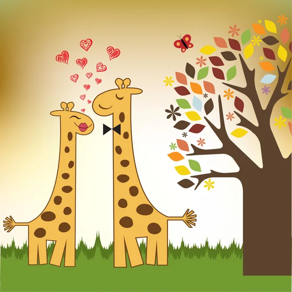 Giraffe paar — Stockvector