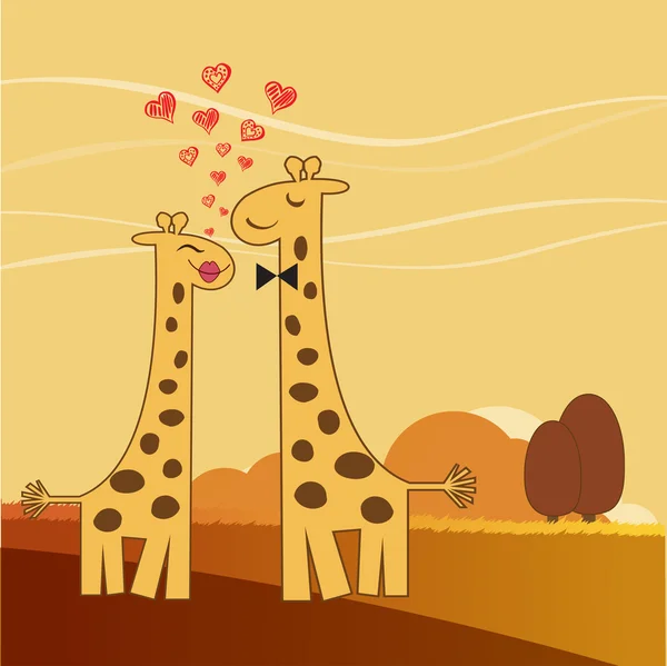 Giraffe paar — Stockvector