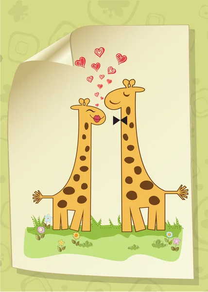 Giraffe paar — Stockvector