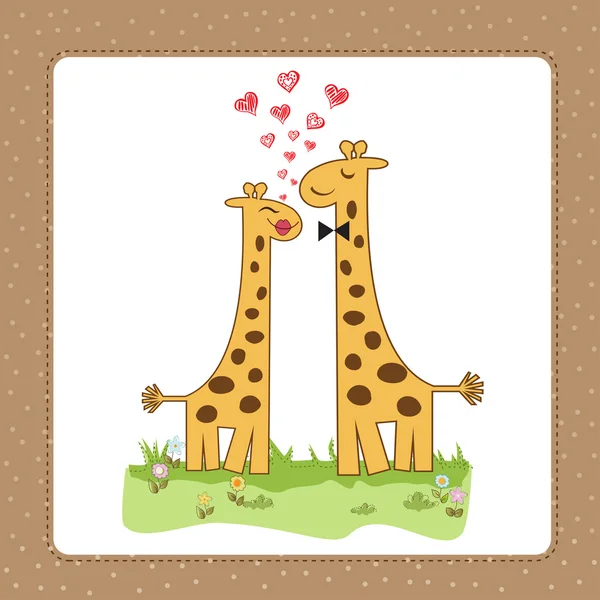 Zürafa Çift — Stok Vektör