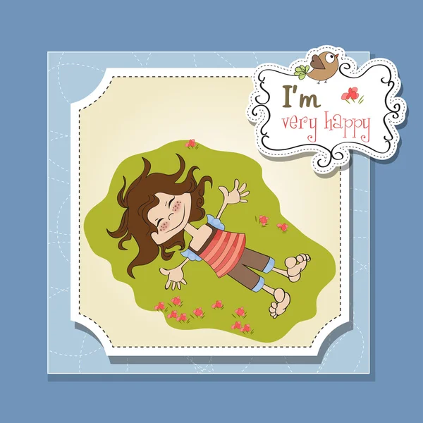 Happy little girl — Stock Vector