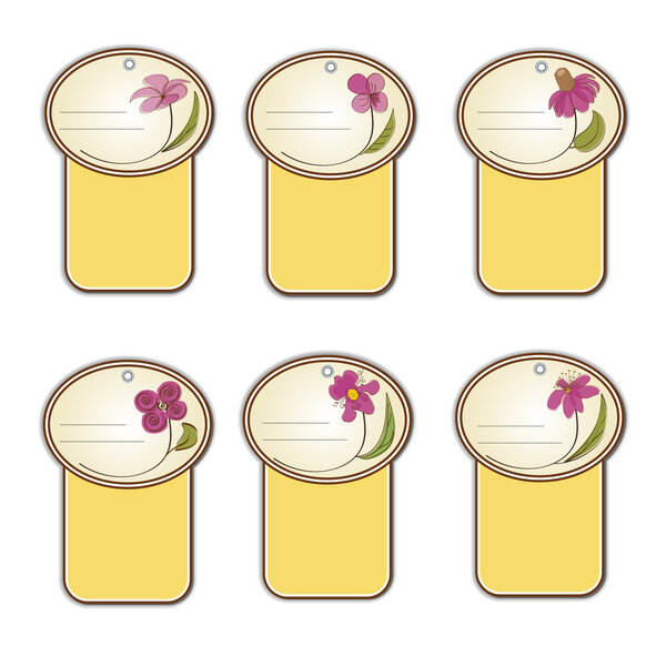 Набор цветочных этикеток
