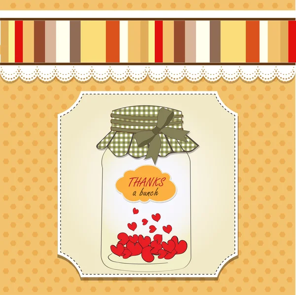 Hearts plugged into the jar — Stock Vector