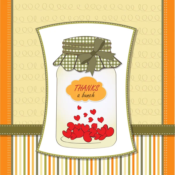 Hearts plugged into the jar — Stock Vector