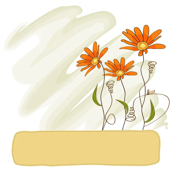 Teşekkür çiçek kartı — Stok Vektör