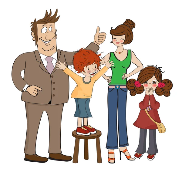 Familia feliz — Vector de stock