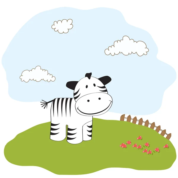 Cartão com zebra —  Vetores de Stock