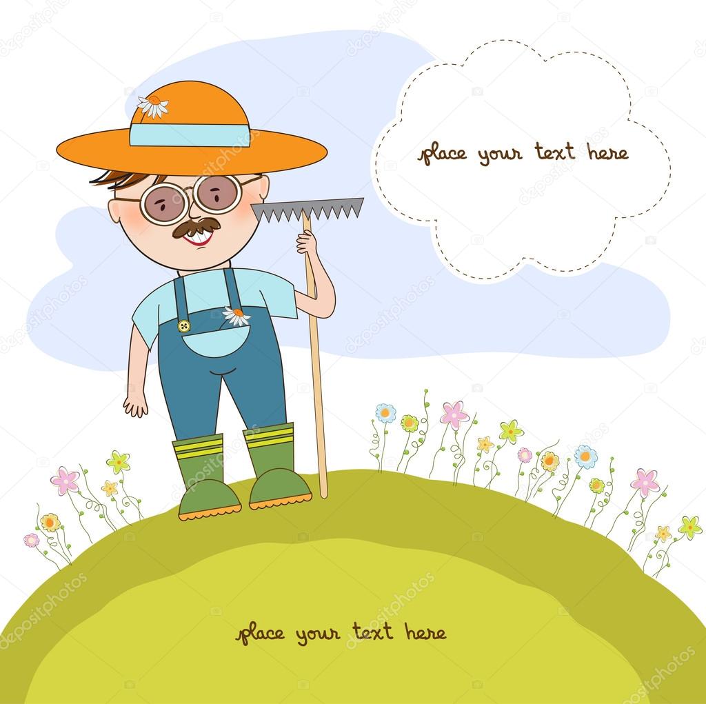 Gardener who cares for flowers