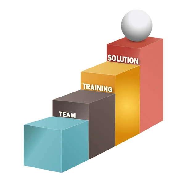 Team, training, solution stairs, 3d — Stock Photo, Image