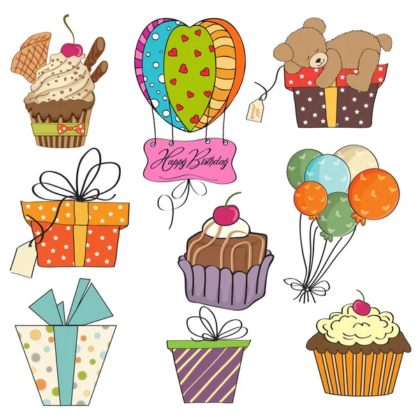 Birthday items collection — Stock Vector