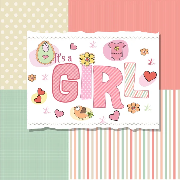 Κοριτσάκι κάρτα ντους — Διανυσματικό Αρχείο