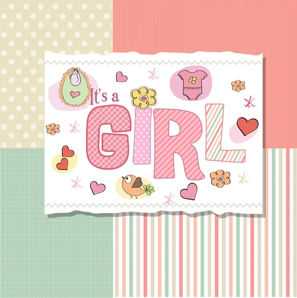 Baby girl shower card — Stock Vector