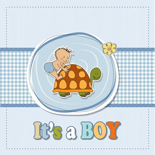 Baby-Duschkarte für Jungen — Stockvektor