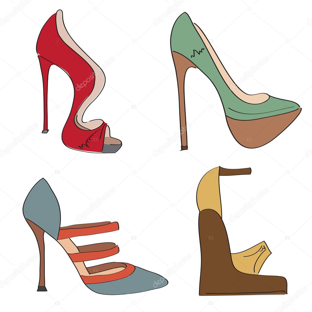 Shoes set on a high heel