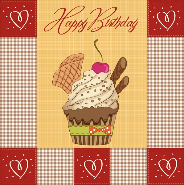 Feliz cumpleaños cupcakes — Archivo Imágenes Vectoriales