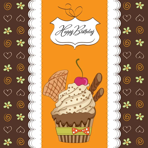 Gelukkige verjaardag cupcakes — Stockvector