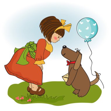 Kız ve köpeği.